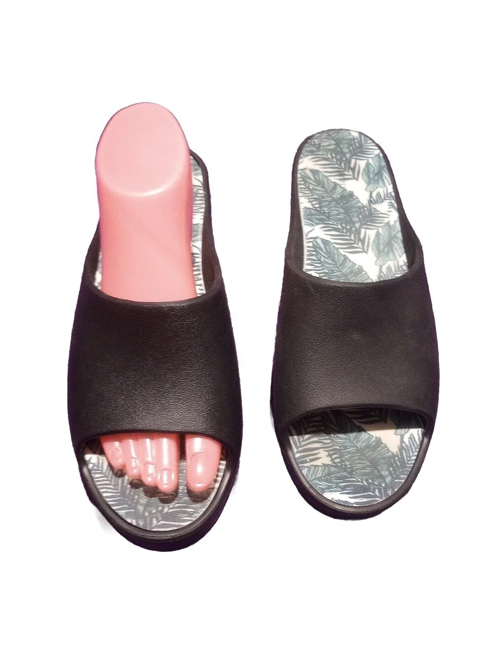 Baretraps Black Rubber Women's Parvati Platform Slides Sandals Shoes Size 10M